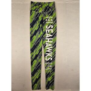 NFL Team Apparel‎ Seattle Seahawks Womens XS Camo Leggings Neon Green Navy Blue
